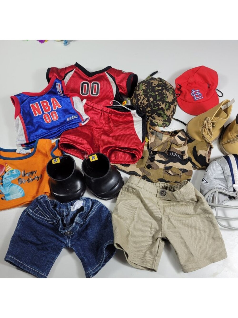 Build a Bear Clothing and Shoes Lot  for 'Boy' Plush - Sports Camo - 14 Pieces